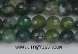 CAG9824 15.5 inches 6mm faceted round moss agate beads