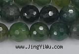 CAG9826 15.5 inches 10mm faceted round moss agate beads
