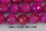 CAG9878 15.5 inches 10mm faceted round fuchsia crazy lace agate beads