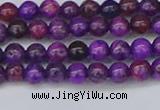 CAG9917 15.5 inches 4mm round purple crazy lace agate beads