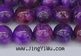 CAG9919 15.5 inches 8mm round purple crazy lace agate beads