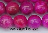 CAG9928 15.5 inches 12mm round fuchsia crazy lace agate beads