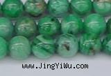 CAG9940 15.5 inches 8mm round green crazy lace agate beads