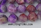 CAG9946 15.5 inches 8mm faceted nuggets purple crazy lace agate beads