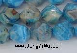 CAG9959 15.5 inches 10mm faceted nuggets blue crazy lace agate beads