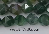 CAG9970 15.5 inches 8mm faceted nuggets moss agate beads
