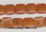 CAJ155 15.5 inches 12*12mm square red aventurine jade beads