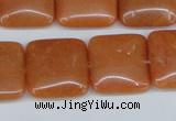 CAJ156 15.5 inches 20*20mm square red aventurine jade beads