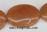 CAJ163 15.5 inches 25*35mm oval red aventurine jade beads