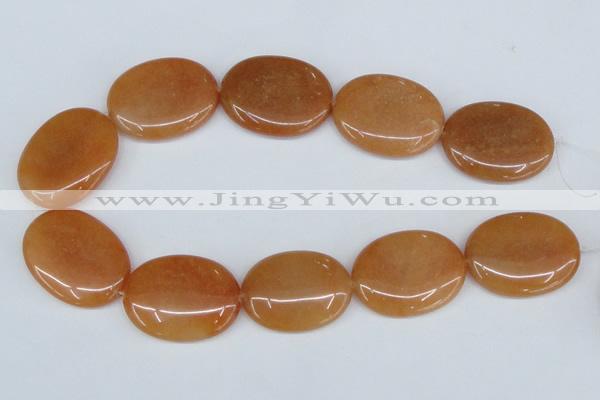 CAJ164 15.5 inches 30*45mm oval red aventurine jade beads