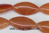 CAJ165 15.5 inches 15*30mm marquise red aventurine jade beads