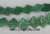 CAJ301 15.5 inches 10*10mm diamond green aventurine jade beads