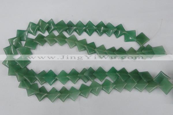CAJ302 15.5 inches 14*14mm diamond green aventurine jade beads