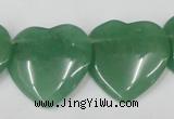 CAJ305 Top-drilled 28*28mm heart green aventurine jade beads