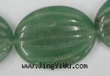 CAJ308 15.5 inches 30*40mm carved oval green aventurine jade beads
