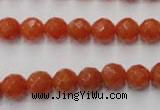 CAJ362 15.5 inches 8mm faceted round red aventurine beads wholesale