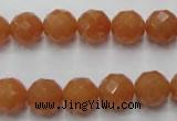 CAJ363 15.5 inches 10mm faceted round red aventurine beads wholesale