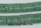 CAJ59 15.5 inches 13*18mm flat bamboo green aventurine jade beads