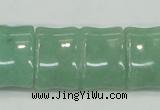 CAJ61 15.5 inches 22*30mm flat bamboo green aventurine jade beads