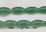 CAJ646 15.5 inches 8*16mm rice green aventurine beads