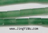 CAJ648 15.5 inches 6*12mm faceted tube green aventurine beads