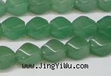 CAJ664 15.5 inches 8*10mm twisted rice green aventurine beads