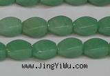 CAJ665 15.5 inches 8*12mm twisted rice green aventurine beads
