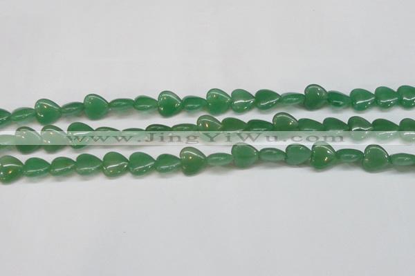 CAJ686 15.5 inches 14*14mm heart green aventurine beads