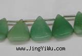 CAJ695 Top drilled 15*20mm leaf green aventurine beads