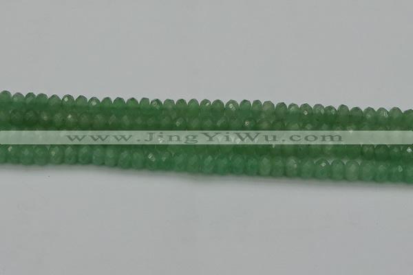 CAJ701 15.5 inches 4*6mm faceted rondelle green aventurine beads