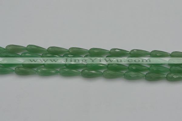 CAJ706 15.5 inches 8*20mm faceted teardrop green aventurine beads