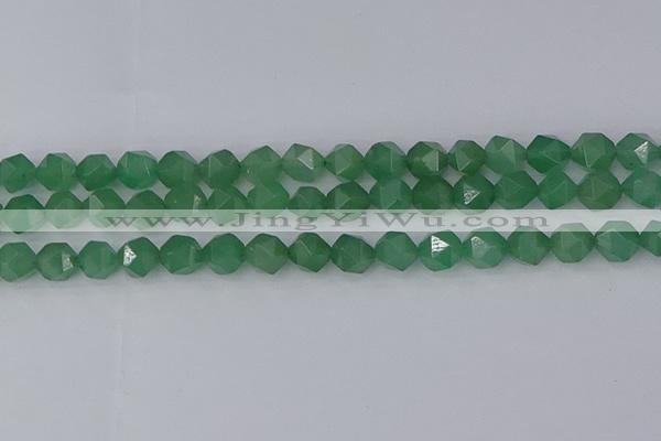 CAJ732 15.5 inches 8mm faceted nuggets green aventurine beads