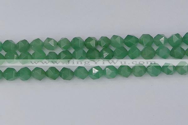 CAJ734 15.5 inches 12mm faceted nuggets green aventurine beads