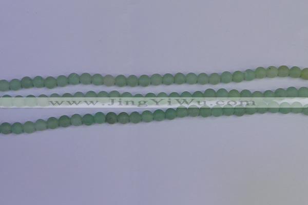 CAJ801 15.5 inches 6mm round matte green aventurine beads wholesale