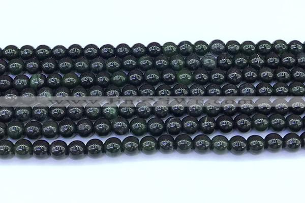 CAJ867 15 inches 6mm round black jade gemstone beads