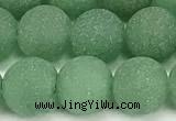 CAJ883 15 inches 10mm round matte green aventurine beads