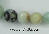 CAM110 15.5 inches multi-size faceted round amazonite gemstone beads