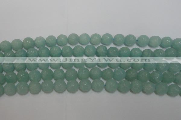 CAM1122 15.5 inches 8mm carved round amazonite beads wholesale