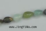 CAM115 15.5 inches 8*10mm flat teardrop amazonite gemstone beads