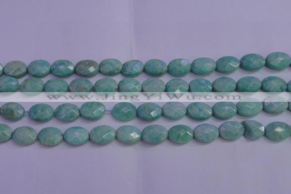 CAM1204 15.5 inches 12*16mm faceted oval Russian amazonite beads