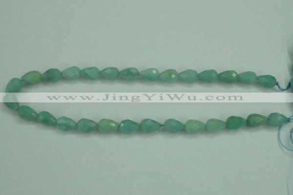 CAM142 15.5 inches 10*14mm faceted teardrop amazonite gemstone beads