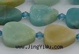 CAM1421 15.5 inches 11*16mm flat teardrop Chinese amazonite beads