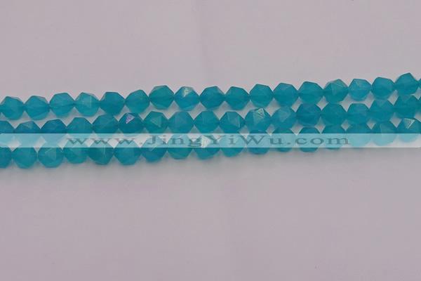 CAM1432 15.5 inches 8mm faceted nuggets dyed amazonite gemstone beads