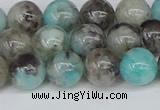CAM1482 15.5 inches 8mm round Madagascar black amazonite beads