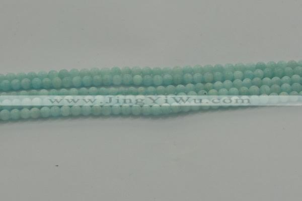CAM1500 15.5 inches 4mm round natural peru amazonite beads