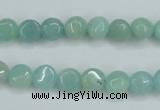 CAM151 15.5 inches 8mm flat round amazonite gemstone beads