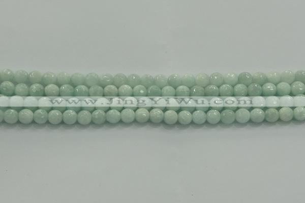 CAM1511 15.5 inches 6mm faceted round natural peru amazonite beads