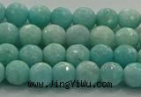 CAM1521 15.5 inches 6mm faceted round natural peru amazonite beads