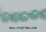CAM153 9*11mm top-drilled flat teardrop amazonite gemstone beads