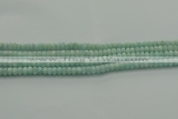 CAM1541 15.5 inches 4*6mm faceted rondelle peru amazonite beads